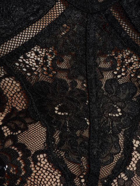 Self-Portrait lace panel top - Black