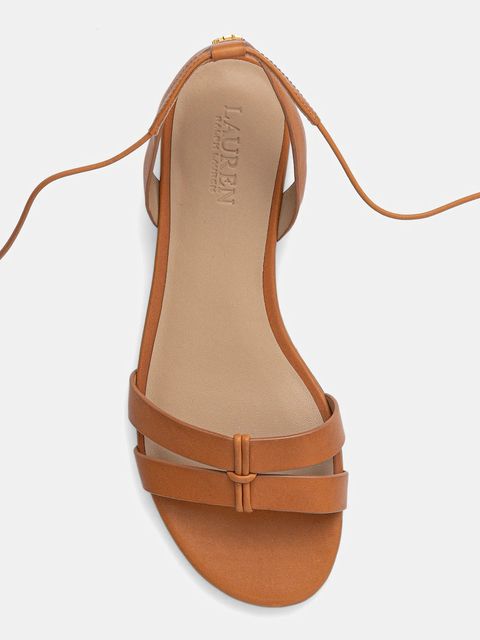 Lauren Ralph Lauren sandały skórzane Paloma damskie kolor brązowy 802P01551002