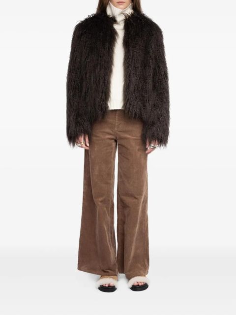 Zadig&Voltaire shaggy faux-fur coat - Brown - zdjęcie produktu nr 2