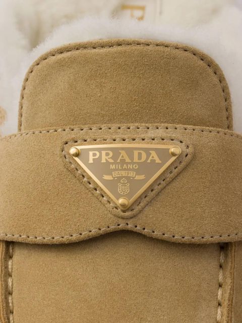 Prada shearling mules - Neutrals