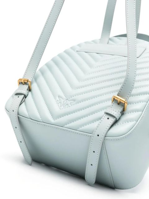 PINKO Love quilted leather backpack - Grey