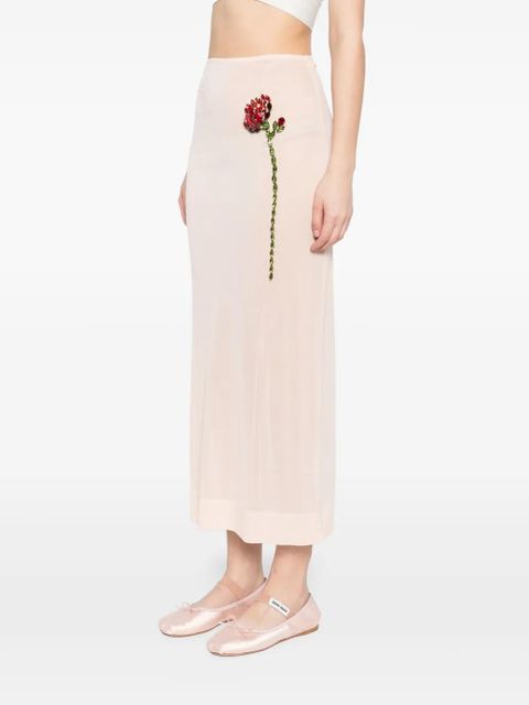 Simone Rocha sheer straight skirt - Orange - zdjęcie produktu nr 2