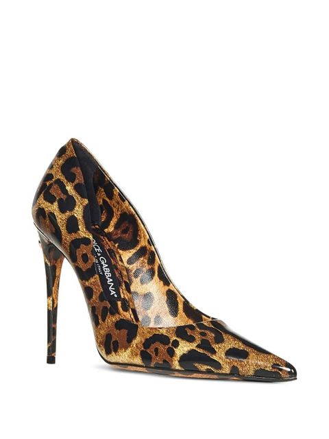 Dolce & Gabbana 105mm leopard-print heeled pumps - Brown