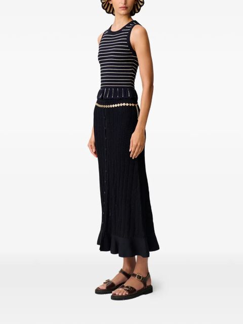 Claudie Pierlot button knit midi skirt - Blue