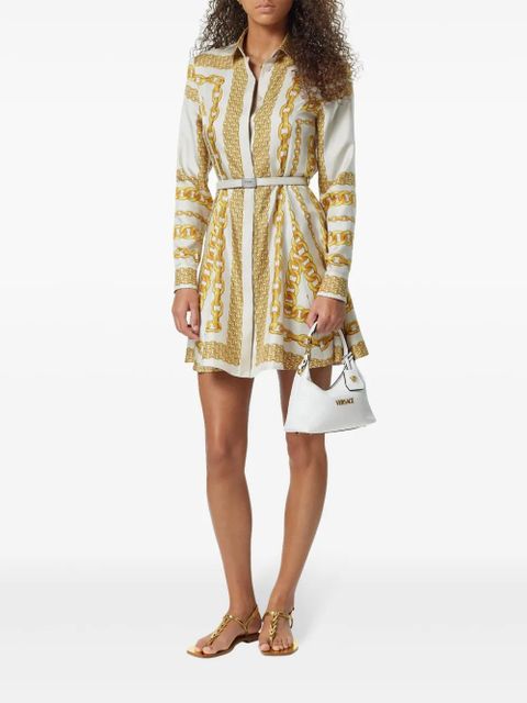 Versace Treasure silk midi shirt dress - White