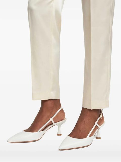 Gianvito Rossi point toe slingback leather pumps - White