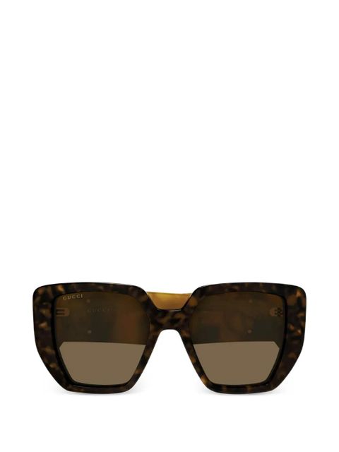 Gucci Eyewear geometric-frame sunglasses - Brown - zdjęcie produktu nr 1