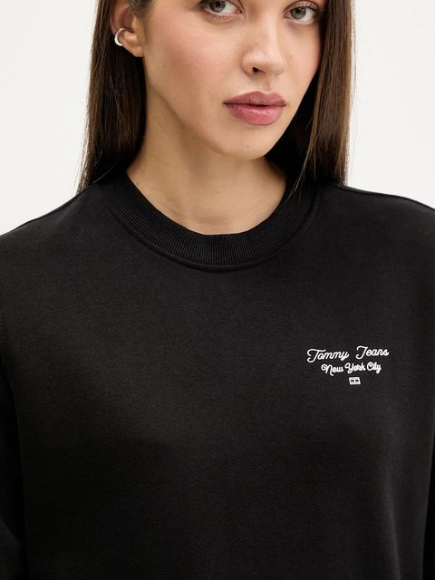 Tommy Jeans bluza bawełniana damska kolor czarny z nadrukiem DW0DW21960