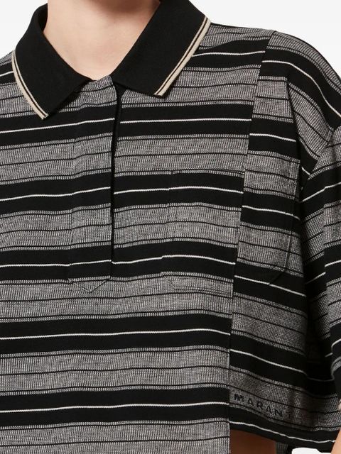 MARANT ÉTOILE Isalyne striped polo top - Black