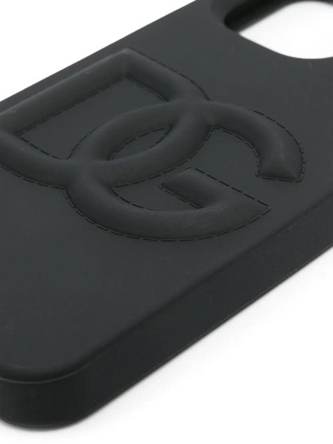 Dolce & Gabbana logo-embossed iPhone 14 Pro Max case - Black