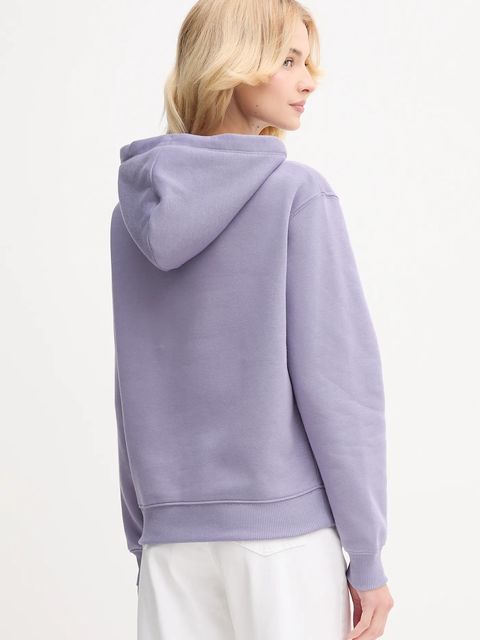 Tommy Hilfiger bluza damska kolor fioletowy z kapturem z aplikacją WW0WW43598