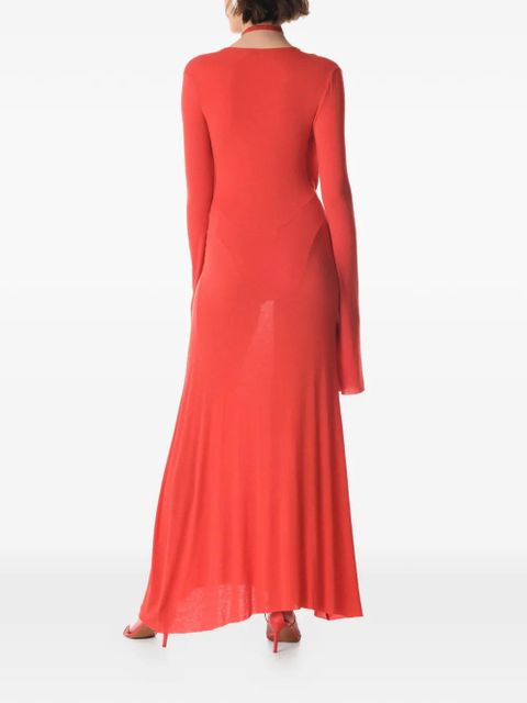 MANURÍ Suki long-sleeve maxi dress - Red