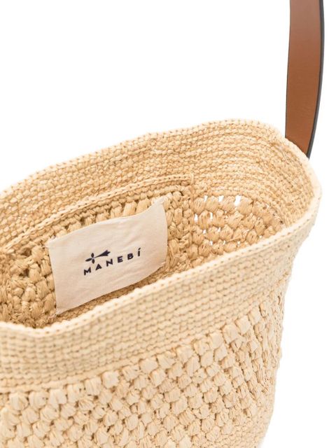 Manebi woven-raffia shoulder bag - Neutrals