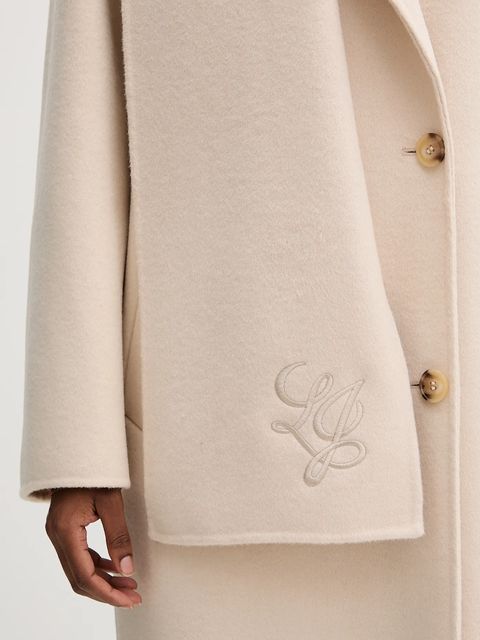 Liu Jo płaszcz z wełną kolor beżowy MF5025 T4627