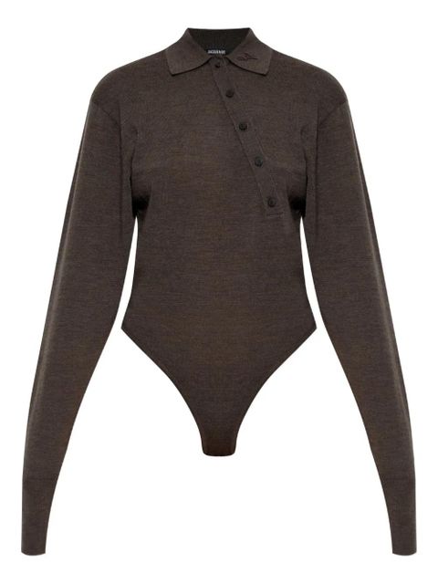 Jacquemus buttoned polo bodysuit - Brown - zdjęcie produktu nr 1