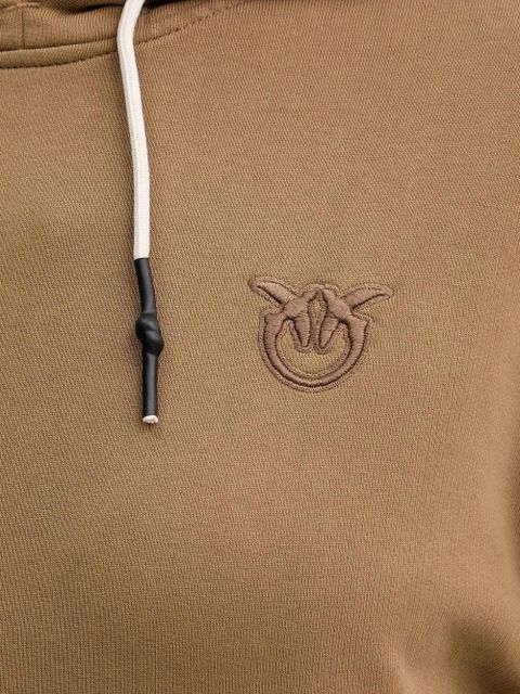 PINKO logo-embroidered hoodie - Brown