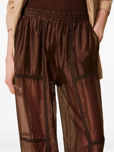 TWINSET elastic-waistband trousers - Brown