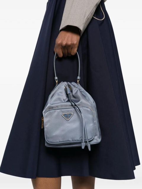 Prada drawstring zip bucket bag - Blue - zdjęcie produktu nr 2