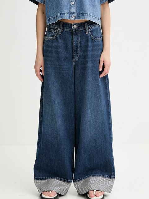 Rag & Bone jeansy bawełniane damskie kolor niebieski WDD25P1010RGDJ - zdjęcie produktu nr 1