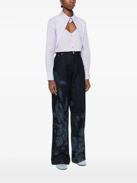 Vivienne Westwood seersucking stripe button crop shirt - White - zdjęcie produktu nr 2