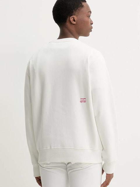 Herschel bluza bawełniana kolor beżowy z nadrukiem 50550-05977