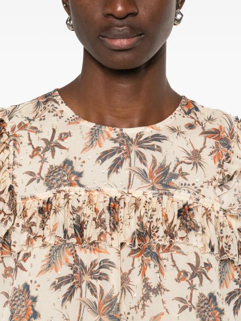 Ulla Johnson Jodie ruffled floral blouse - Neutrals