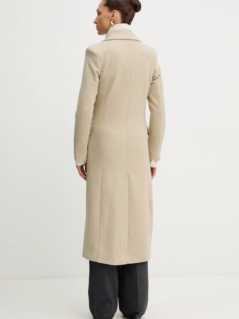 Silvian Heach płaszcz ALBACETE kolor beżowy GPA25010CP