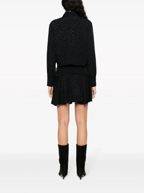 PINKO Arzach logo-jacquard shirtdress - Black