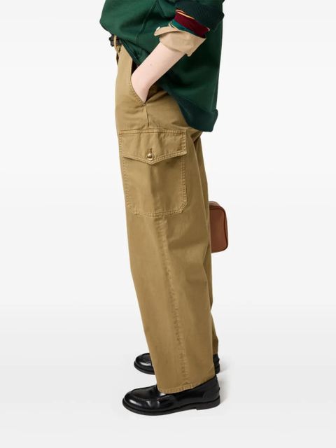 Miu Miu garment-dyed cotton trousers - Green