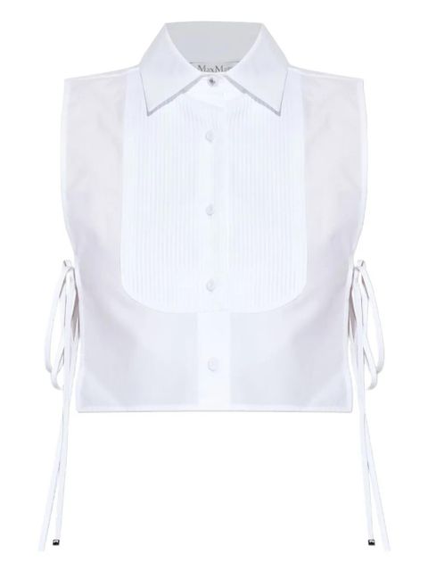 Max Mara side-ties pintuck-detail shirt - White - zdjęcie produktu nr 1