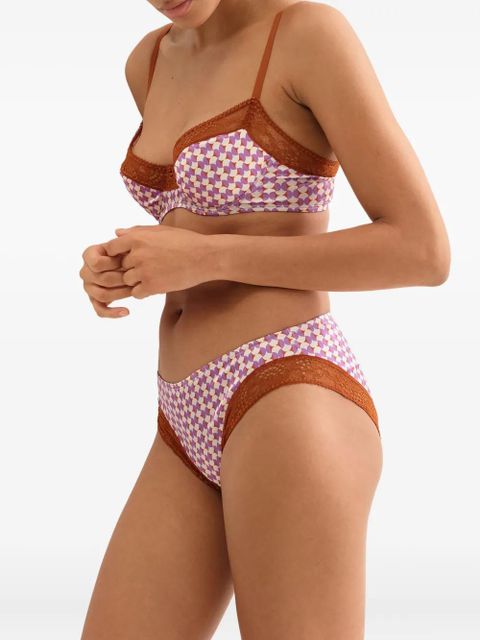 ERES Stereo geometric-print bra - Purple