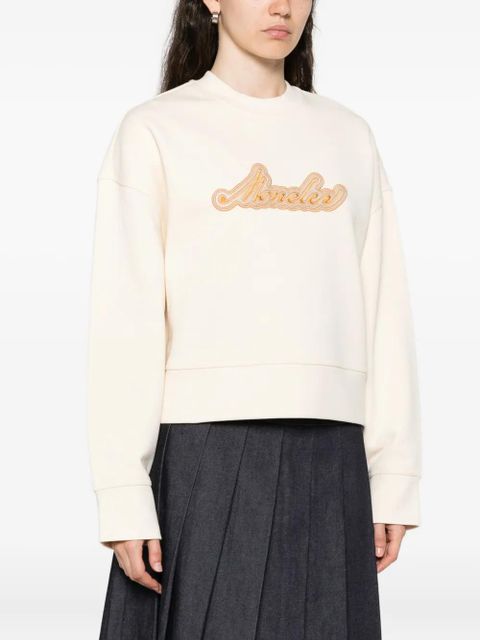 Moncler logo-appliqué sweatshirt - Neutrals
