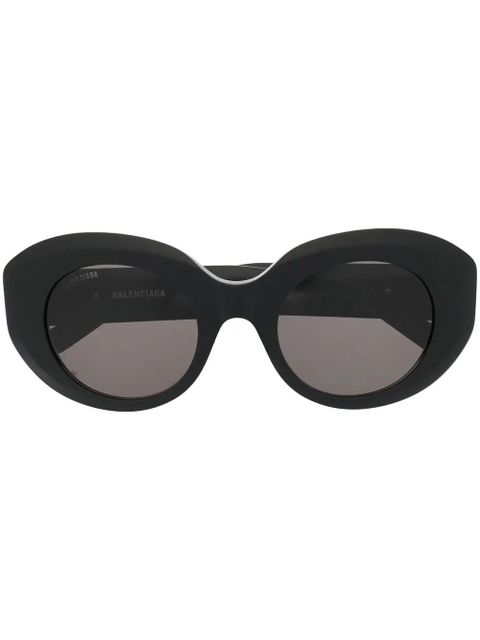 Balenciaga Eyewear logo-plaque round-frame sunglasses - Black - zdjęcie produktu nr 1