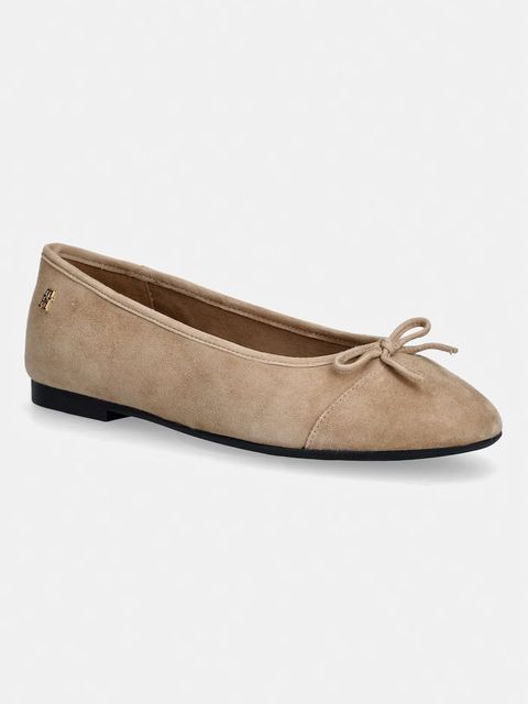 Tommy Hilfiger baleriny zamszowe HILFIGER SUEDE BALLERINA - zdjęcie produktu nr 1