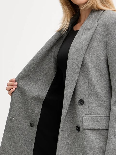 Pinko płaszcz z dodatkiem wełny kolor szary 106099 A2ZU