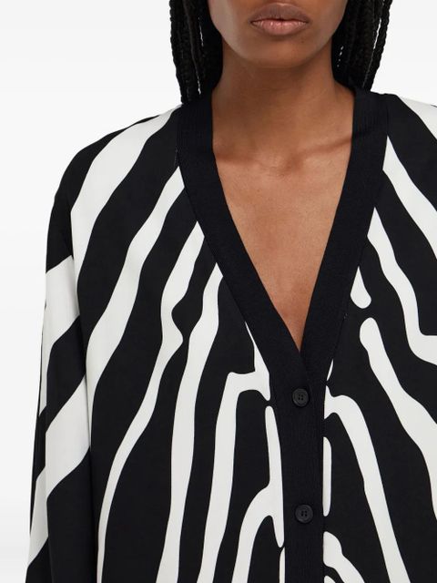 Ferragamo zebra-print cardigan - Black