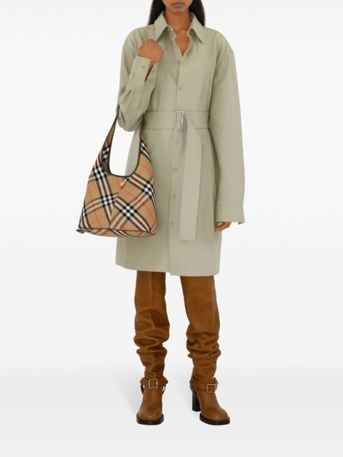 Burberry small check-pattern shoulder bag - Neutrals