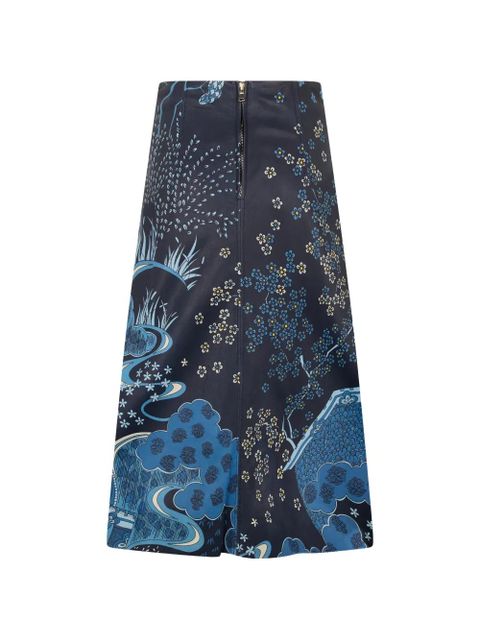 Valentino Garavani floral-print skirt - Blue - zdjęcie produktu nr 2