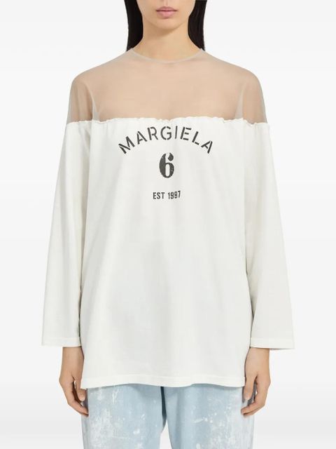 MM6 Maison Margiela logo T-shirt - White