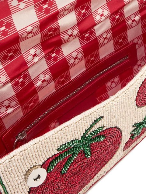 STAUD Tommy beaded-tomato shoulder bag - Neutrals