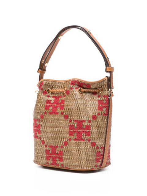 Tory Burch monogram-pattern bucket bag - Neutrals