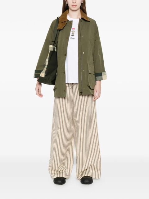 Barbour Glynis corduroy-collar front-pocket coat - Green - zdjęcie produktu nr 2