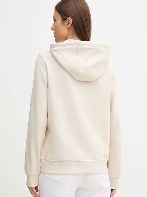 Tommy Jeans bluza bawełniana damska kolor beżowy z kapturem z nadrukiem DW0DW20943 - zdjęcie produktu nr 2