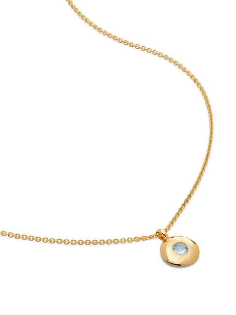 Monica Vinader 18kt recycled gold vermeil Birthstone aquamarine pendant necklace - zdjęcie produktu nr 1