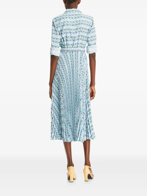 Tory Burch graphic-print twill dress - Blue - zdjęcie produktu nr 2