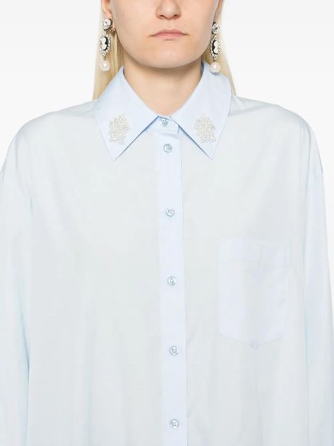 Simone Rocha pearl-detailed shirt - Blue