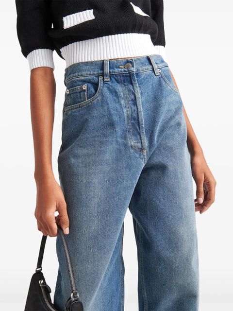 Prada high-rise straight-leg jeans - Blue