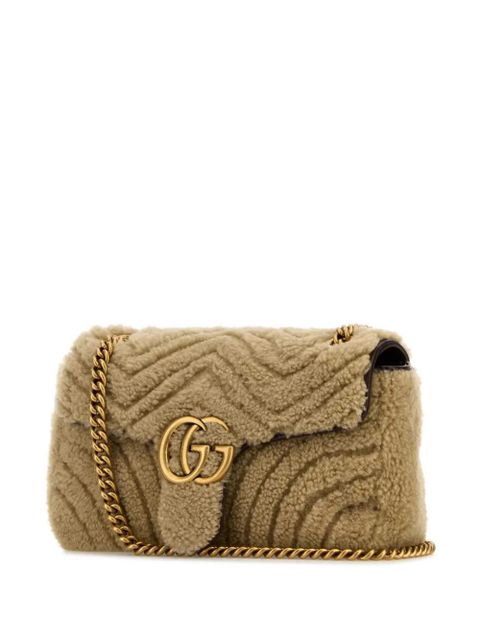 Gucci small shearling Marmont shoulder bag - Neutrals