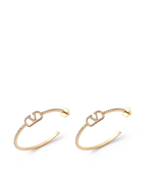 Valentino Garavani VLogo Signature crystal hoop earrings - Gold