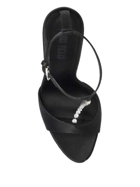 Paris Texas 105mm Lidia T-Strap crystal-chain heeled sandals - Black - zdjęcie produktu nr 2
